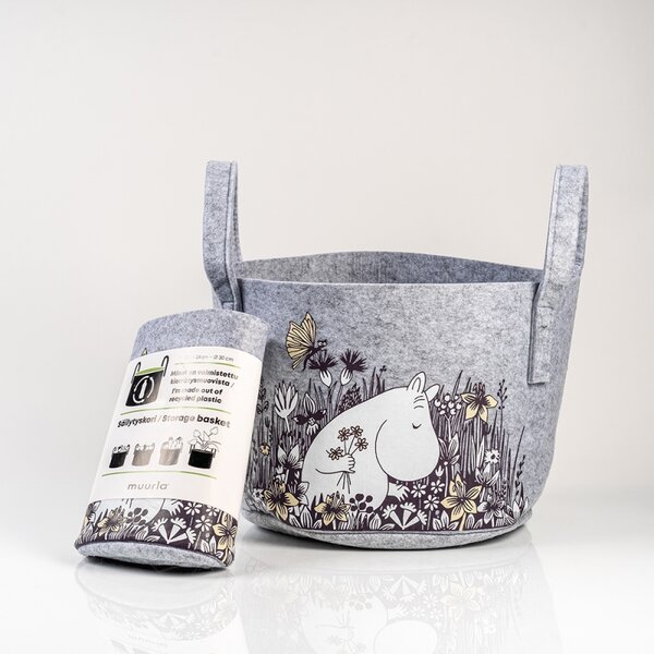 Muurla Úložný kôš Moomin Flower field 17l, sivý