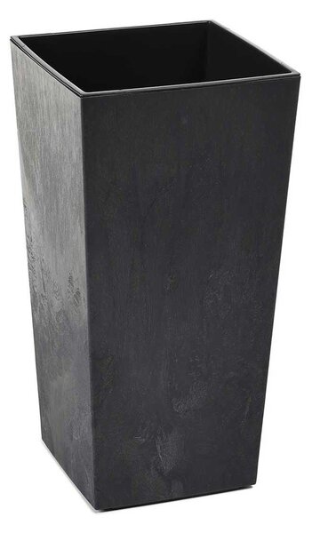 PLASTOVÝ KVETINÁČ PORTO 46X25X25 CM IMITÁCIA BETÓNU ČIERNA
