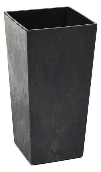 PLASTOVÝ KVETINÁČ PORTO 46X25X25 CM IMITÁCIA BETÓNU ČIERNA