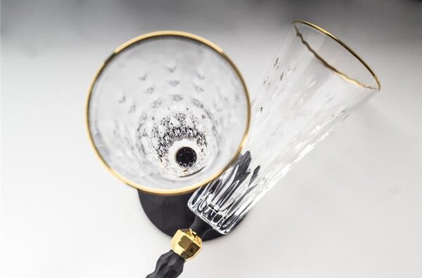 BOHEMIA PRESTIGE CONTE BLACK POHÁR NA ŠAMPANSKÉ 170ML SADA 6 KS