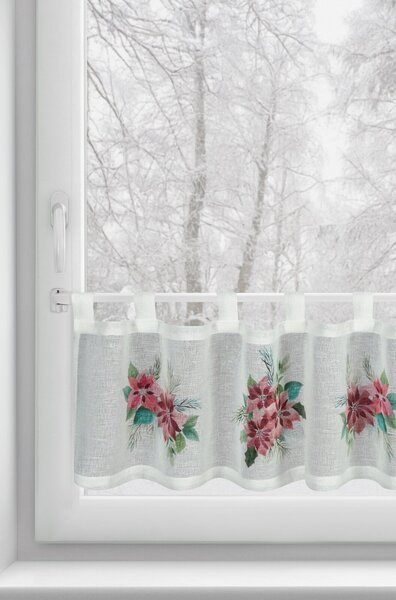 KRÁTKA VIANOČNÁ ZÁCLONA NA PÚTKACH XMAS3 30X150 CM VZOROVANÁ