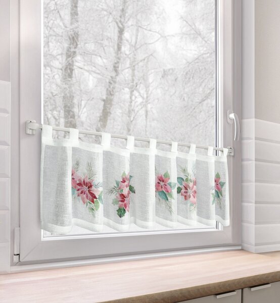 KRÁTKA VIANOČNÁ ZÁCLONA NA PÚTKACH XMAS3 30X150 CM VZOROVANÁ
