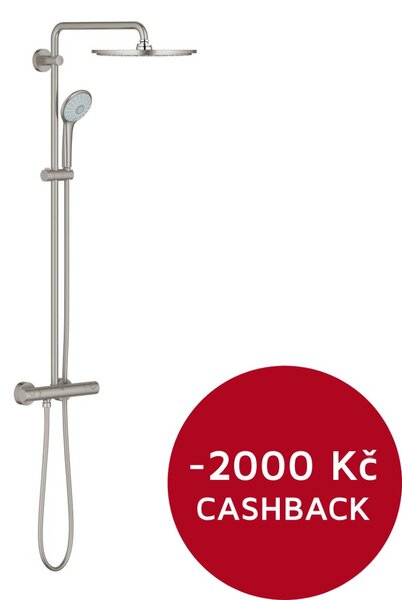 GROHE Euphoria System 310 - Sprchový systém s termostatom na stenu, supersteel 26075DC0