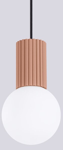 Závesné svietidlo Halo, 1x biele sklenené tienidlo, br