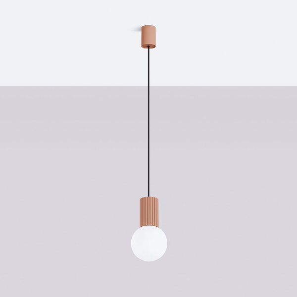 Závesné svietidlo Halo, 1x biele sklenené tienidlo, br