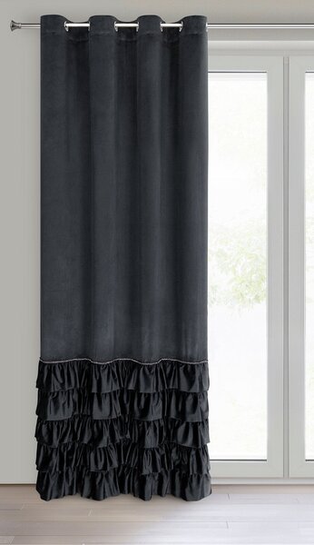 ZATEMŇOVACÍ ZÁVES NA KRÚŽKOCH CARLI 140X250 CM ČIERNA