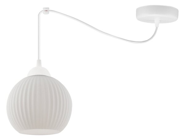 Závesné svietidlo Riffle Round Spider, 1x biele sklenené tienidlo, w