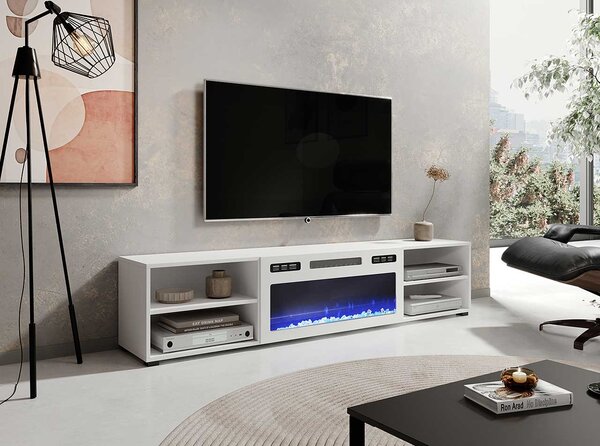 MEBLINE TV stolík LOOP 180 EF biely / krb biely