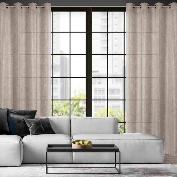 ZÁVES NA KRÚŽKOCH EVA MINGE TIFFANY 135X250 CM BÉŽOVÁ