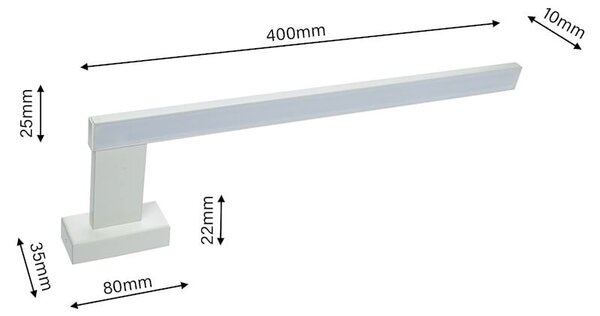 Nástenné LED svietidlo Shine R, 1x LED 11w, 4000k, (45 cm), w