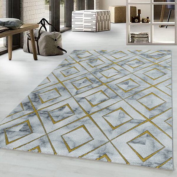 Ayyildiz , Kusový koberec Naxos 3811 gold, 140x200, šedá, kancelária