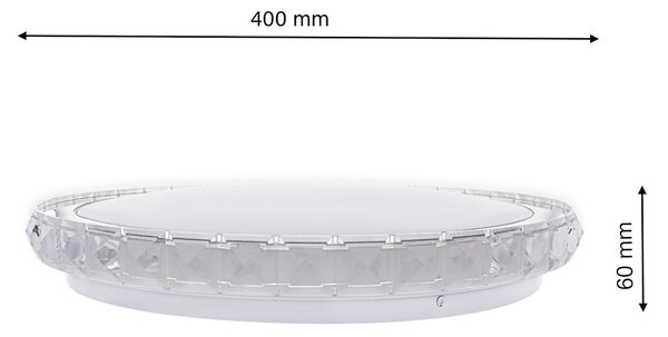 Stropné LED svietidlo Layla, 1x LED 33w, 3000-6000k, w/ch, s ovládačom