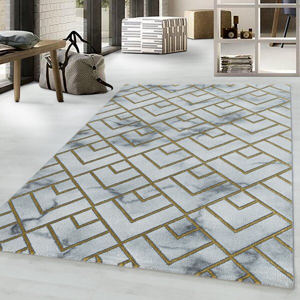 Ayyildiz , Kusový koberec Naxos 3813 gold, 140x200, šedá, obývacia izba