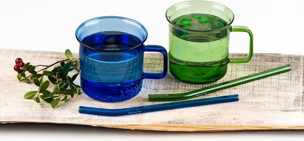 Muurla Hrnček Glass 0,35l, modrý