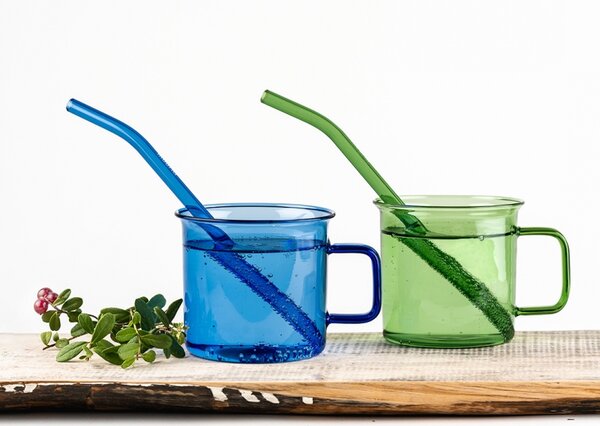Muurla Hrnček Glass 0,35l, modrý