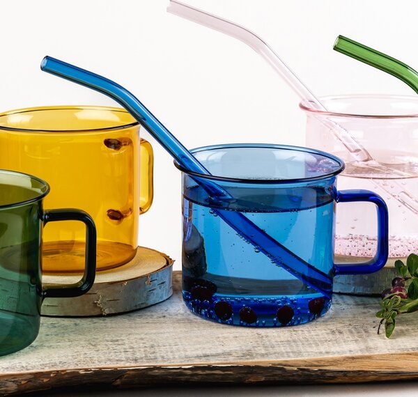 Muurla Hrnček Glass 0,35l, modrý