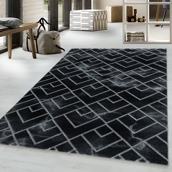 Ayyildiz , Kusový koberec Naxos 3814 silver, 120x170, čierna, kancelária