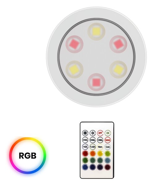 LED svietidlo Jojo, 1x LED 0,6w 3000-6000k, w, RGB, ovládač