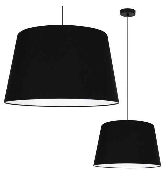 Závesné svietidlo Gaja, 1x čierne textilné tienidlo, (fi 44cm), b