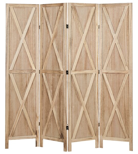 Paraván svetlé drevo drevo Paulownie preglejka 4 panely skladací predel obývacia izba spálňa tradičný dizajn