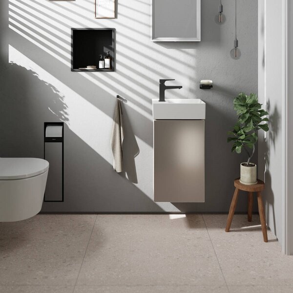 Hansgrohe Xevolos E - Umývadielko 360x250 mm bez prepadu, s otvorom pre batériu vľavo, biela 61087450