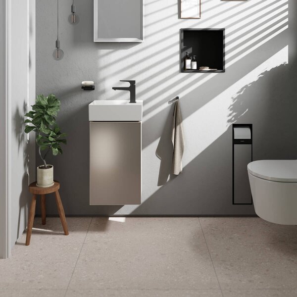 Hansgrohe Xevolos E - Umývadielko 360x250 mm bez prepadu, s otvorom pre batériu vpravo, biela 61086450