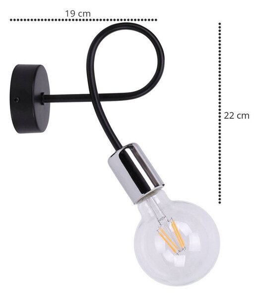 Nástenné svietidlo Edison, výber z 3 farieb, ch