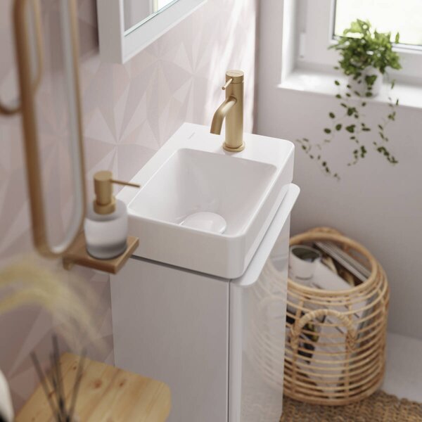 Hansgrohe Xelu Q - Umývadielko 360x250 mm SmartClean s otvorom na batériu vpravo bez prepadu, biela 61084450