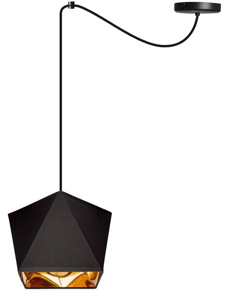 Závesné svietidlo Diamond Gold Spider, 1x čierne/zlaté textilné tienidlo