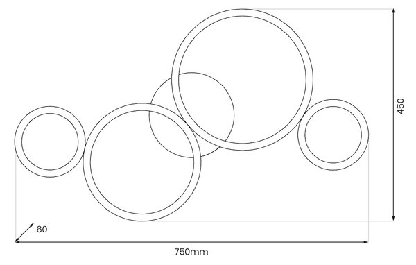 Stropné LED svietidlo Universe, 4x LED 30w, 4000k, b