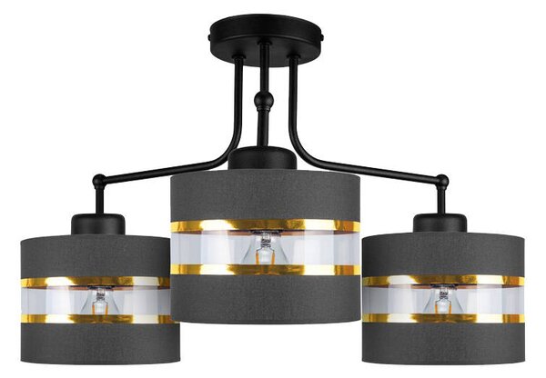 Čierno-zlatý závesný luster Andy pre žiarovku 3x E27 – LED lustre a svietidlá > Kolekcie svietidiel > Kolekcia svietidiel ANDY