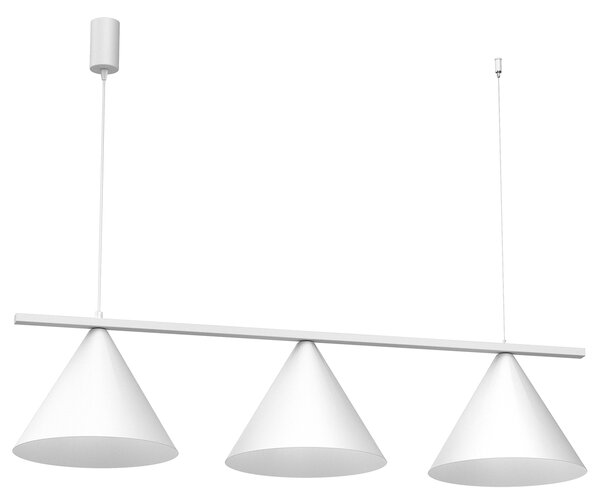 Závesné svietidlo Capital, 3x biele kovové tienidlo, (fi 30cm), w