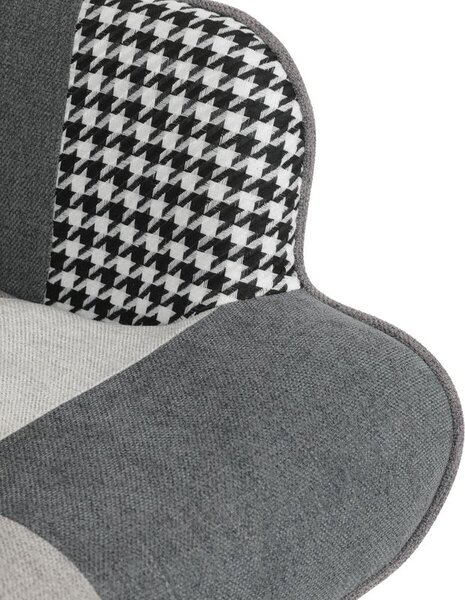 AK-305B PWBK2, Relaxačné kreslo ušiak s taburetom, viacfarebná patchwork látka