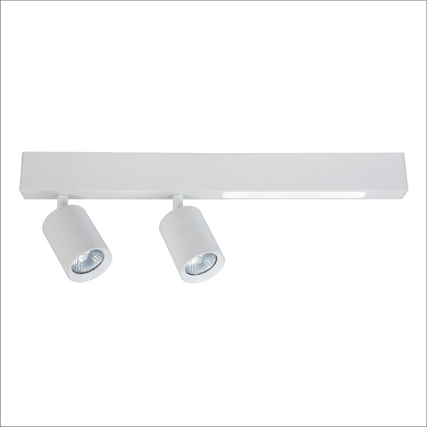Stropné svietidlo Magnet, 2x biele kovové tienidlo + 1x LED 5W, w
