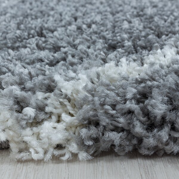 Ayyildiz , Kusový koberec Alvor Shaggy 3401 grey kruh, 80x80 (priemer) kruh, šedá, obývacia izba
