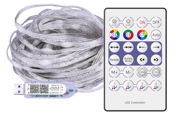 LED svetelná reťaz Wizard, 10m, RGB, ovládač