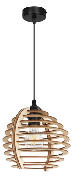 Závesné svietidlo Timber, 1x drevené tienidlo, n
