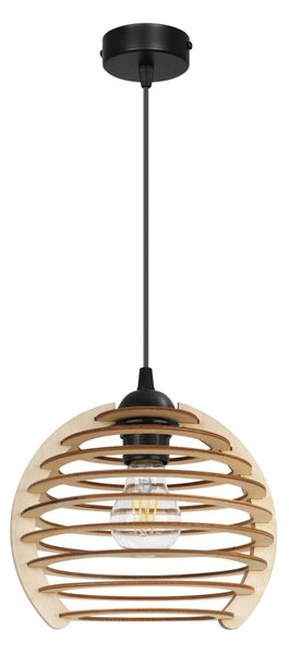 Závesné svietidlo Timber, 1x drevené tienidlo, n