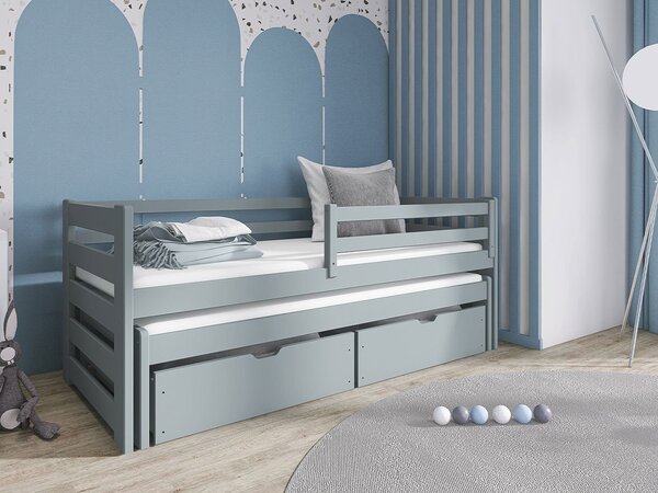 Detská dvojlôžková posteľ so zásuvkami Pilksis 90, 049-farby: sivá Mirjan24 5903211275609