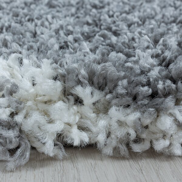 Ayyildiz, Kusový koberec Salsa Shaggy 3201 grey kruh, 160x160 (priemer) kruh, šedá, obývacia izba