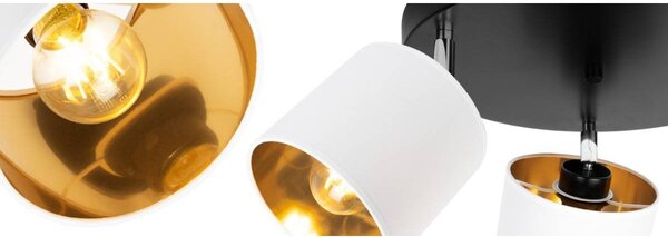 Stropné svietidlo Gama, 3x biele textilné tienidlo, (možnosť polohovania), o