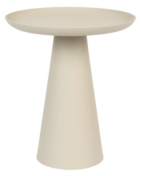 Béžový hliníkový odkladací stolík White Label Ringar, ø 39,5 cm