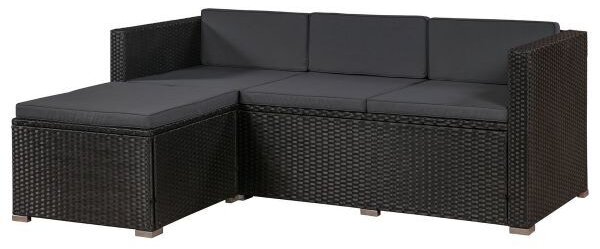 Záhradný ratanový set Punta Cana L - čierny/antracit podušky