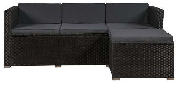 Záhradný ratanový set Punta Cana L - čierny/antracit podušky