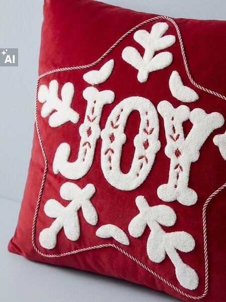 Sinsay - Vianočná dekoratívna obliečka na vankúš s nápisom Joy - červená
