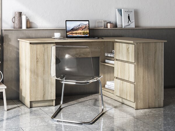 Rohový PC stolík Alsen - dub sonoma