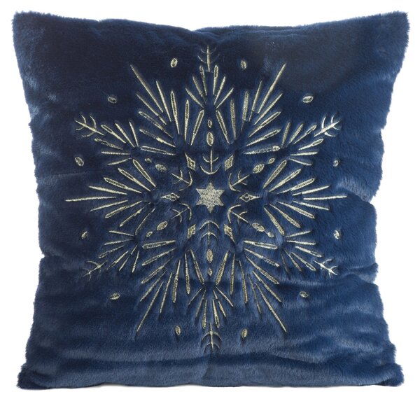 CHLPATÁ VIANOČNÁ DEKORAČNÁ OBLIEČKA NA VANKÚŠ SNOWFLAKE 45X45 VZOROVANÁ