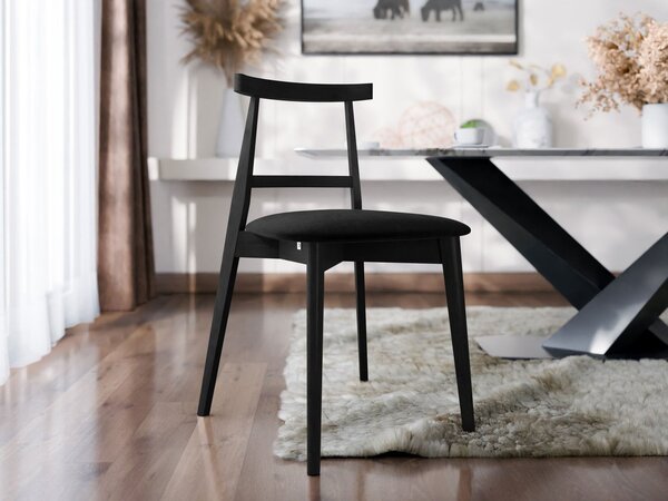 Mirjan24 Čalúnená jedálenská stolička KT71, Dostupné poťahy: Magic Velvet 2205, Farby: czarny 5903211313684