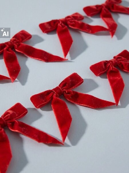 Sinsay - Zamatové vianočné mašle 10 pack - červená