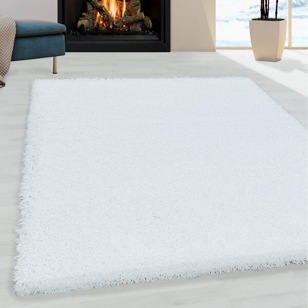 Ayyildiz , Kusový koberec Sydney Shaggy 3000 white, 60x110, biela, obývacia izba